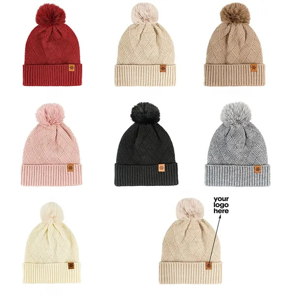 Long Knit Beanie w/Pom