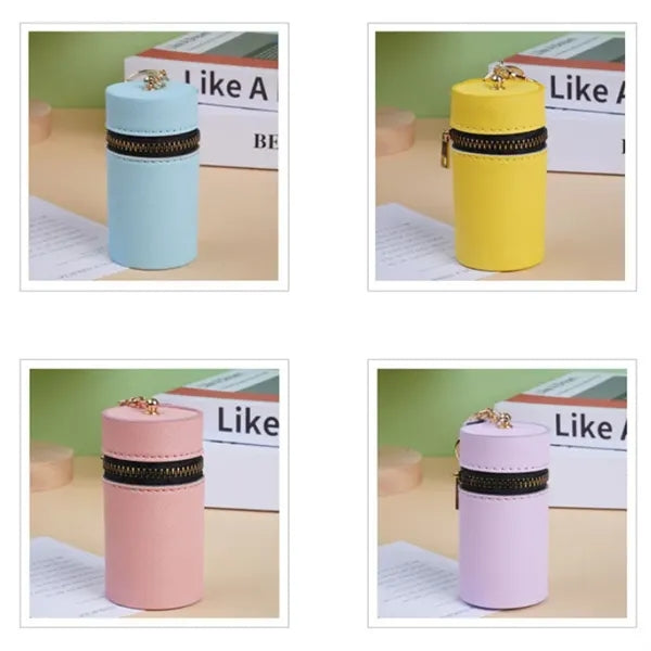 Cylindrical Coin Purse Pouch