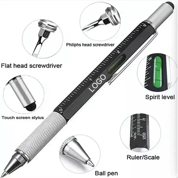 6 in 1 Multitool Screwdriver Pen with Ruler Stylus Tool Set