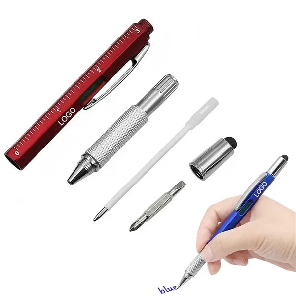 6 in 1 Multitool Screwdriver Pen with Ruler Stylus Tool Set