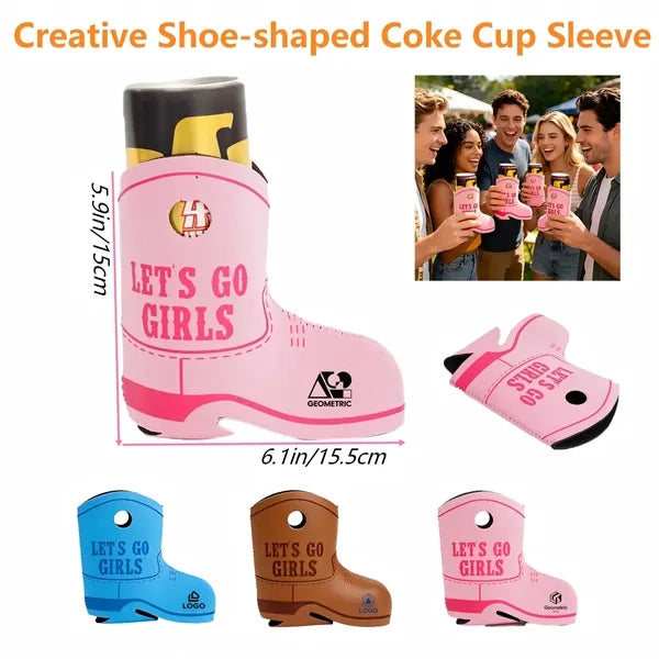 PU Leather Shoe Shape Can Cooler Sleeve