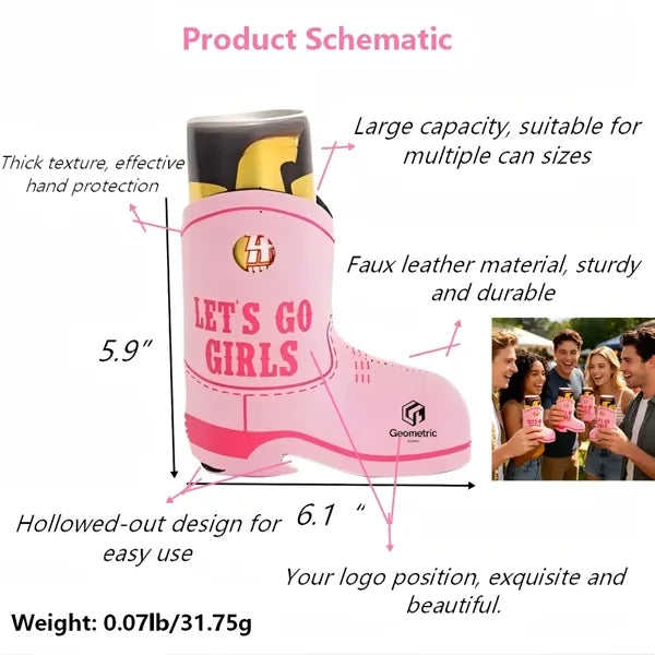 PU Leather Shoe Shape Can Cooler Sleeve
