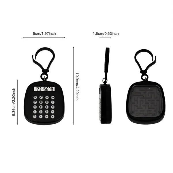 Small electronic calculator keychain With Maze