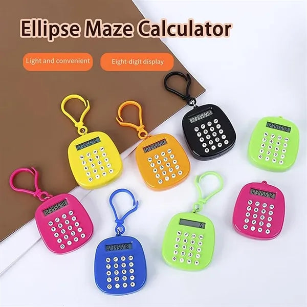 Small electronic calculator keychain With Maze