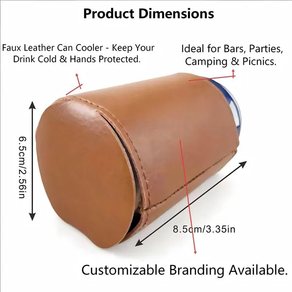 PU Leather Insulated Can Sleeve Foldable 330ml Holder