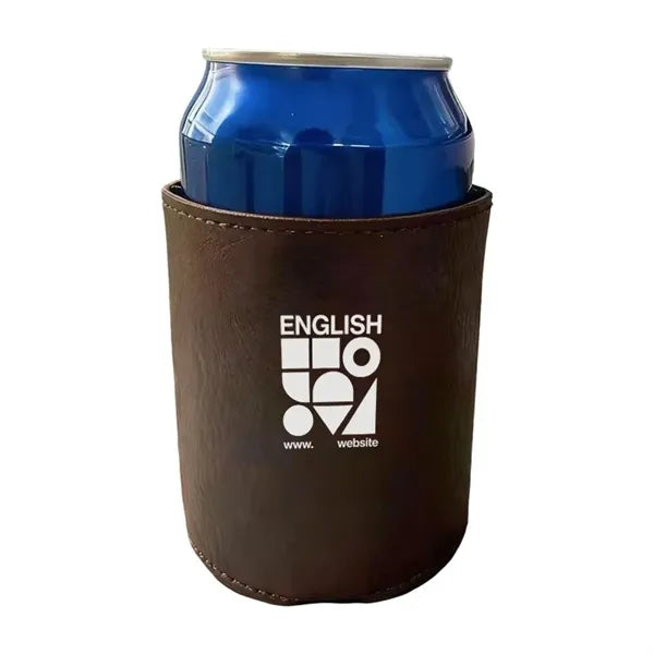 PU Leather Insulated Can Sleeve Foldable 330ml Holder