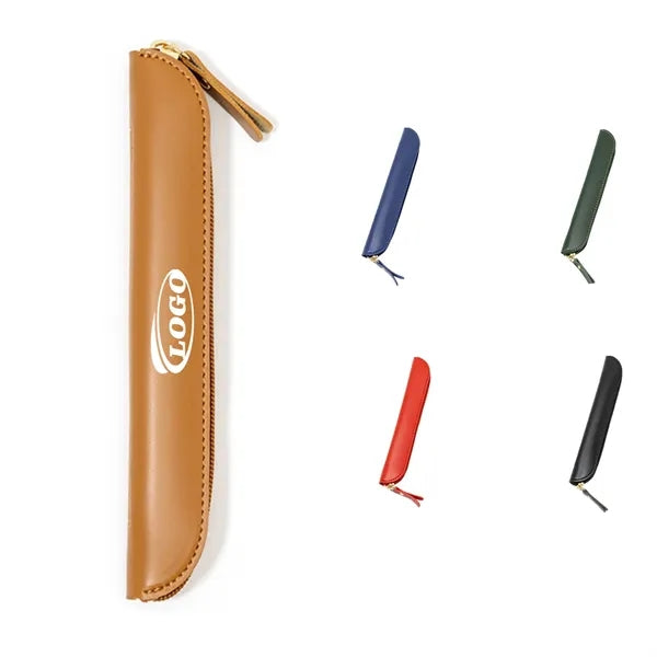 Leather Zipper Pen Case