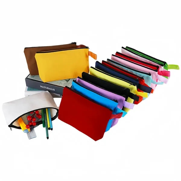 Canvas Pencil Case With A Handle And Zipper