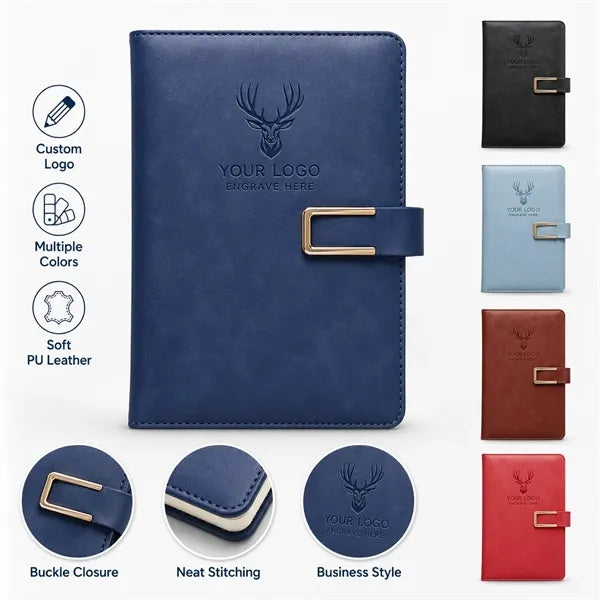 Logo Deer Head Faux Leather Business Notebook