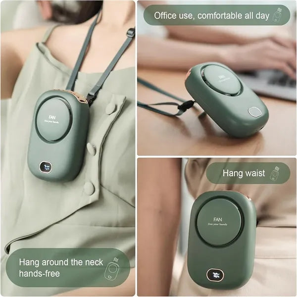 Neck Wearable Fan with Digital Display