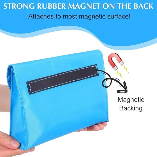 Magnetic storage bag for learning aids