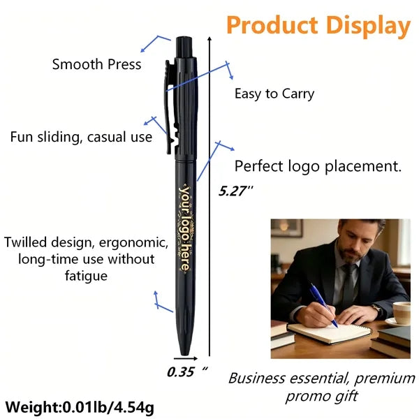 Logo Slim Click Ballpoint Pen Promo Gift