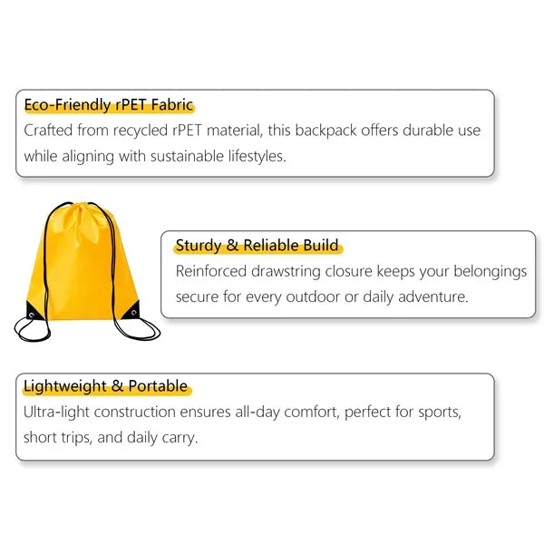 Lightweight rPET Sports Drawstring Backpack