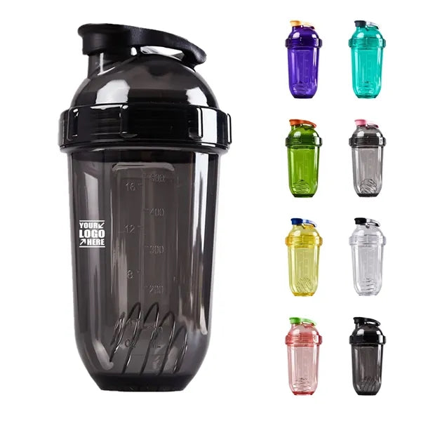 17oz Transparent shaking mixing bottle with scale