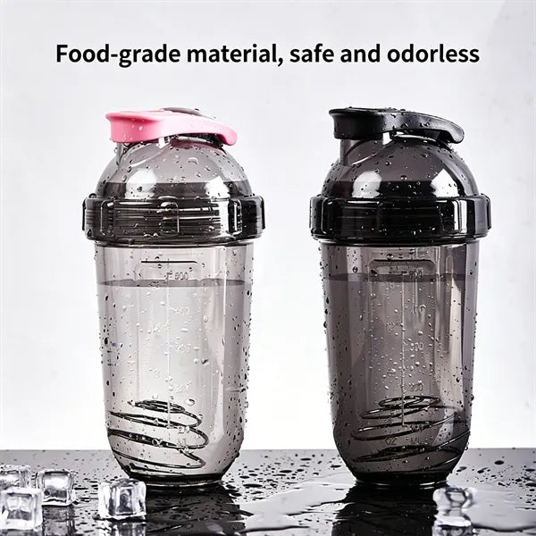 17oz Transparent shaking mixing bottle with scale