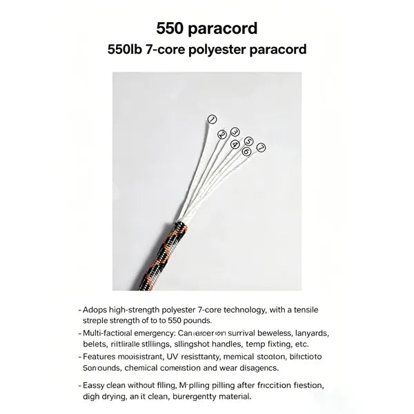 550lb 7-Core Polyester Paracord Keychain
