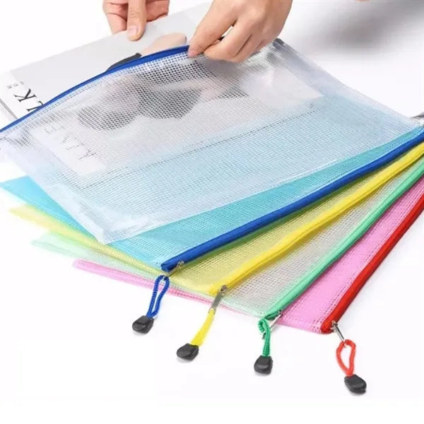 Mesh Zipper File Organizer Bag