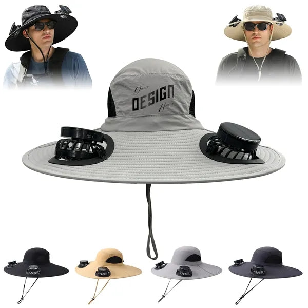 Sun Hat With Solar-Powered Fan