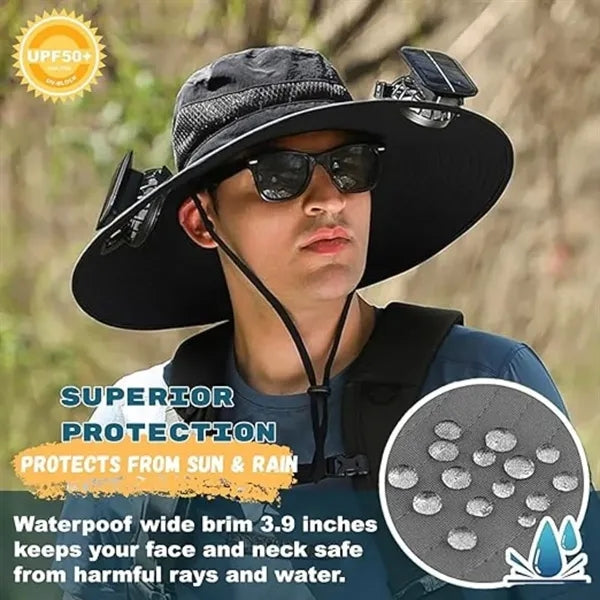 Sun Hat With Solar-Powered Fan
