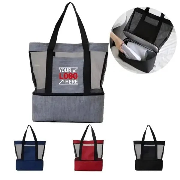 Beach Tote Bag with Cooler Compartment
