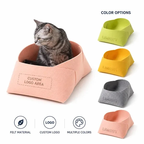 Felt Cat Bed House for All Seasons with Logo