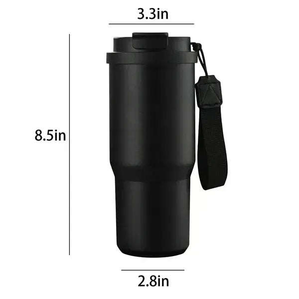 25oz Stainless Steel Travel Mug with Strap
