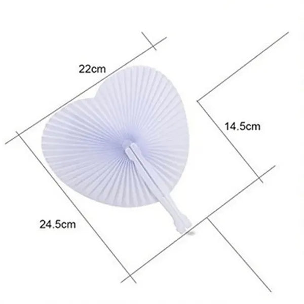 Foldable Handheld White Paper Fans for Wedding Decoration