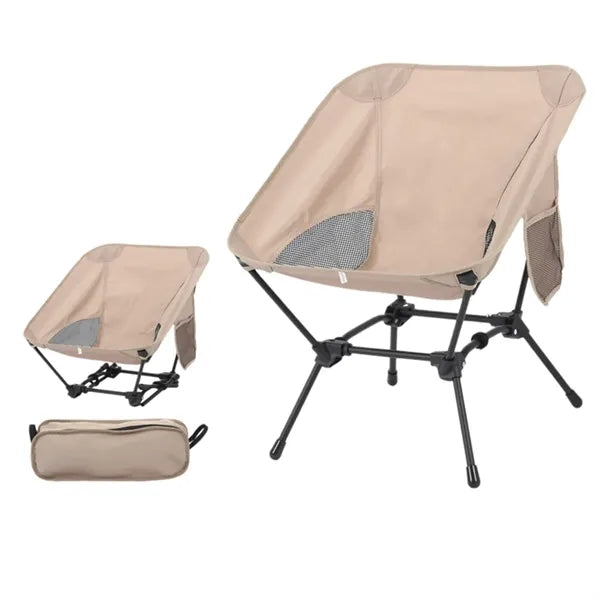 Breathable Foldable Camping Moon Chair with Pocket