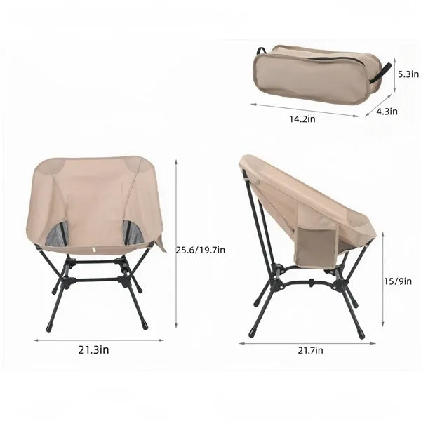 Breathable Foldable Camping Moon Chair with Pocket
