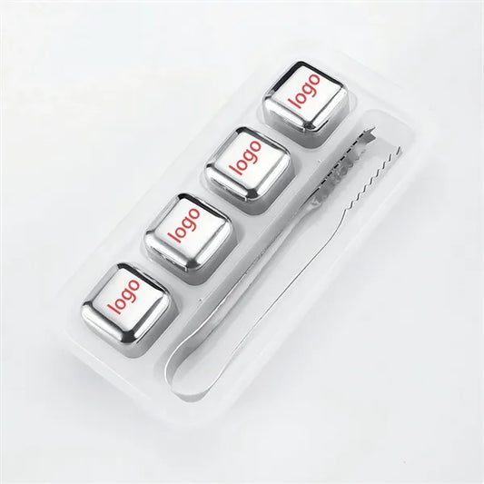4-In-1 Metal Chilling Whiskey Ice Cube With Tong
