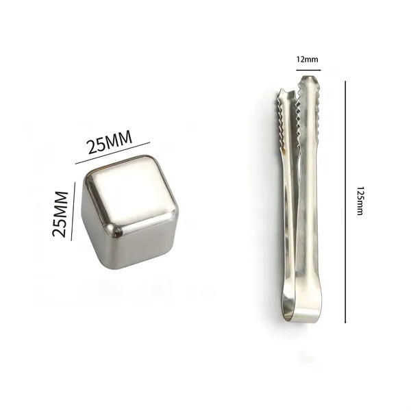 4-In-1 Metal Chilling Whiskey Ice Cube With Tong
