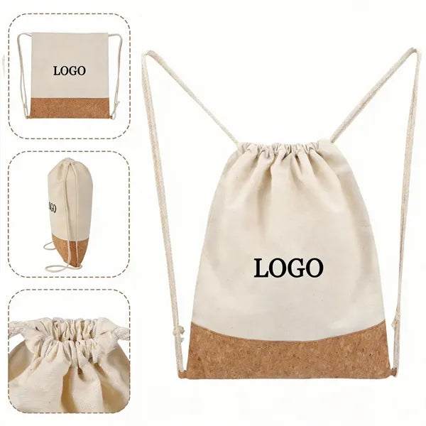 Lightweight Cotton Linen Canvas Drawstring Bag