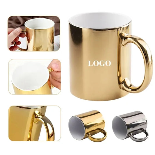 11oz Stylish Premium Gold Ceramic Mug for Daily Use