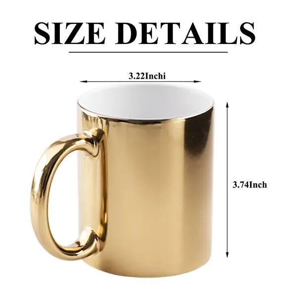 11oz Stylish Premium Gold Ceramic Mug for Daily Use