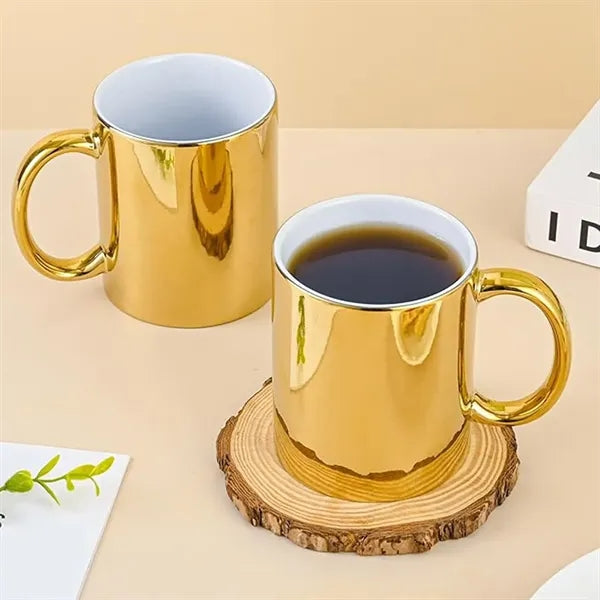 11oz Stylish Premium Gold Ceramic Mug for Daily Use