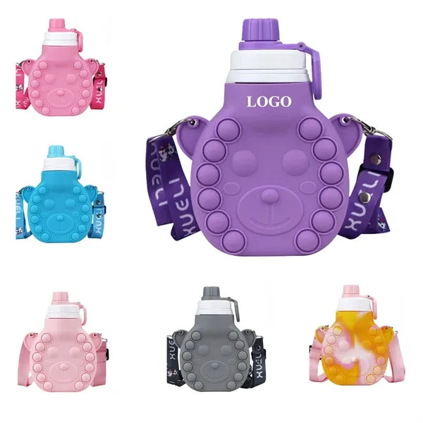 16oz Portable Silicone Children Cartoon Kettle