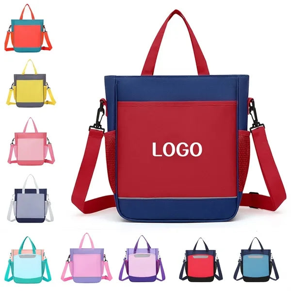 Square Bookbag for Kids with Built-in Water Bottle Holder