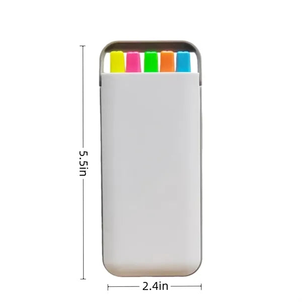 5-Piece Multicolor Ink Highlighter Set for Notes