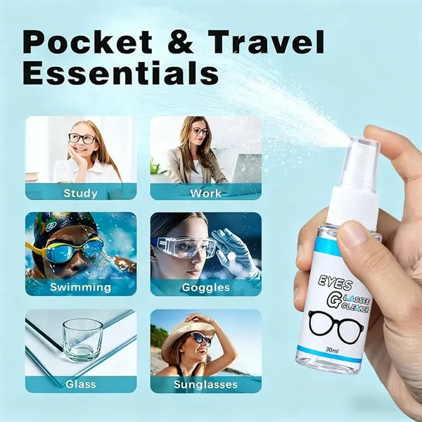 Portable 1oz Complete Eyeglass Lens Cleaner Set