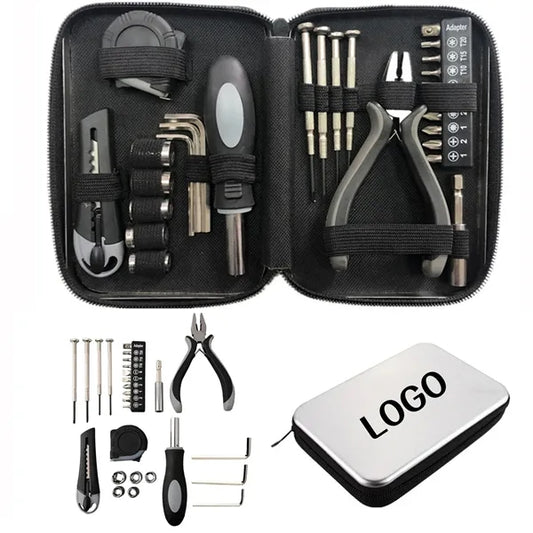 27 Piece Practical Hardware Tool Set with Tin Can Storage