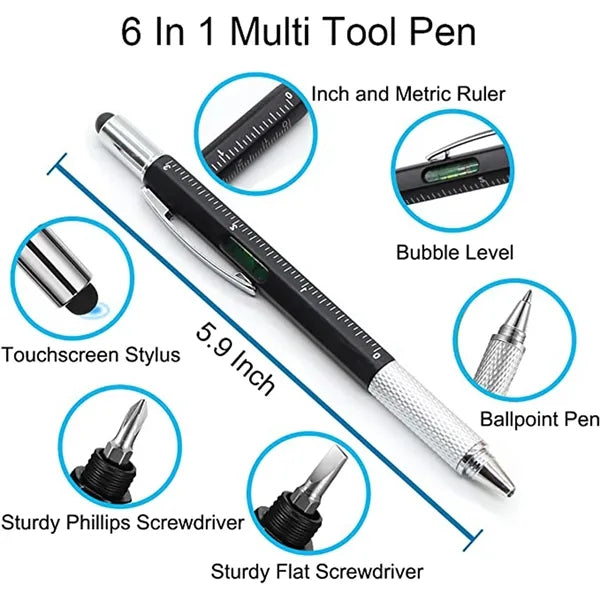 6 in 1 Multifunction Tool Ballpoint Pen