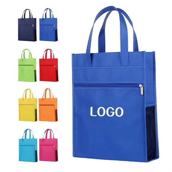 Waterproof Portable Oxford File Tote Bag with Handle Zipper