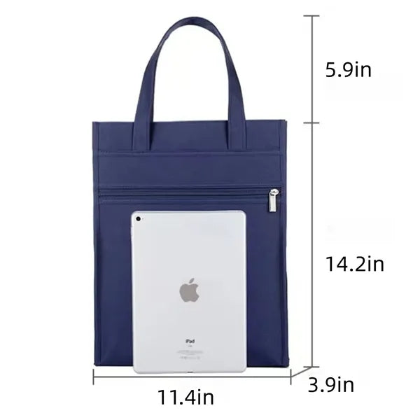 Waterproof Portable Oxford File Tote Bag with Handle Zipper