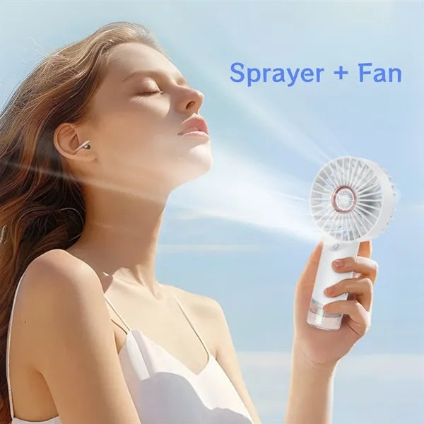 Portable Handheld Misting Desk Fan with 3 adjustable speed