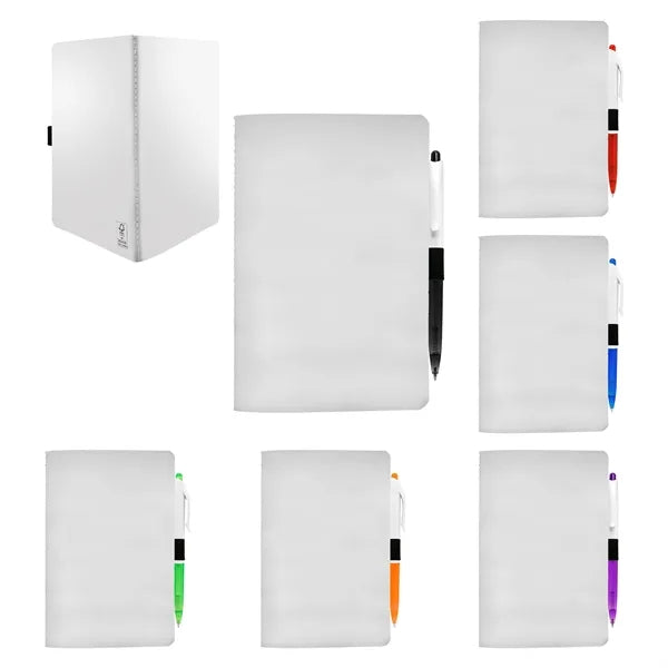 5" x 7" Sewn Paper Cover Notebook with Pen