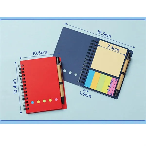 Spiral Jotter Notebook With Sticky Notes Flags & Pen