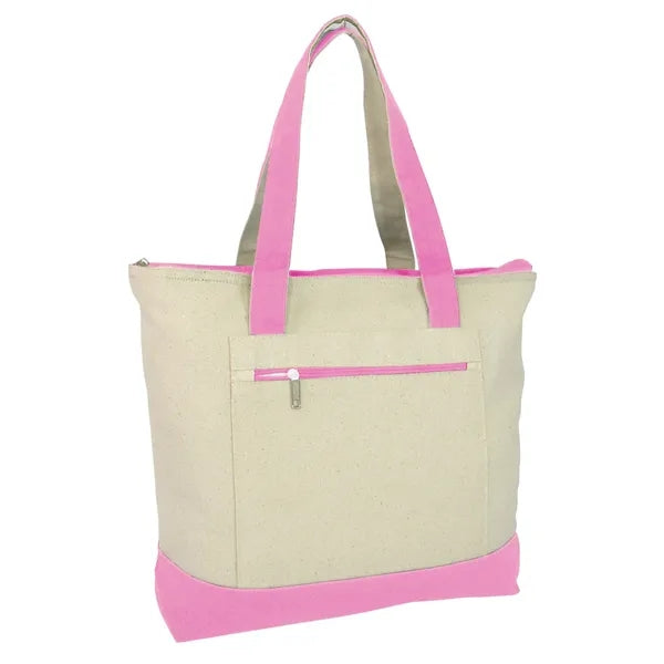 Canvas Boat Tote with Zipper Pocket