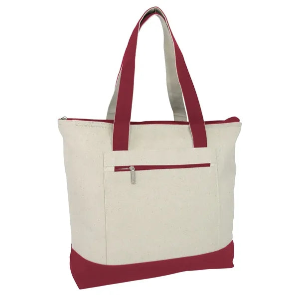Canvas Boat Tote with Zipper Pocket