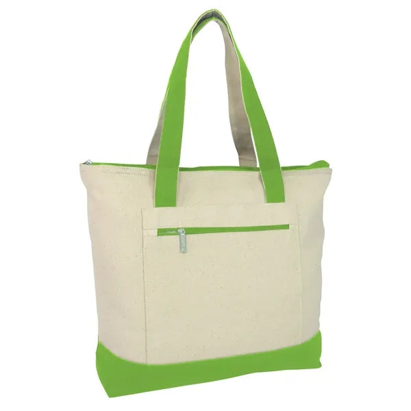 Canvas Boat Tote with Zipper Pocket