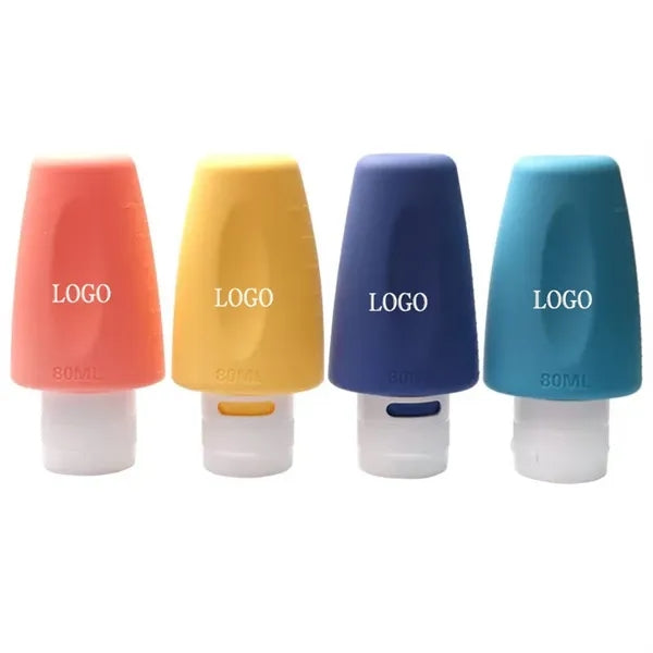 Silicone 4 Pack Travel Bottles Set with Custom Logo